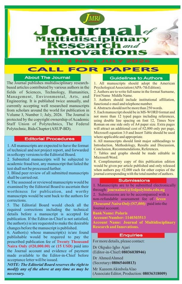 Publish Your Multidisciplinary Research in JMRI (July 2026 Edition) – Call for Papers Now Open